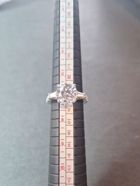 Jean Doysset Classic 925 Silver Solitaire Ring with Clear Round CZ Center Stone